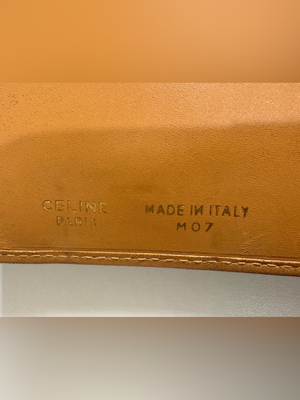 Vintage Celine MacadamMonogram Long Wallet Clutch Tan Leather TriompheMade Italy - Picture 7 of 14